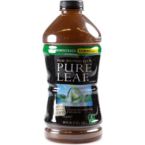 Pure Leaf Real Brewed Tea Unsweetened Black Tea With Lemon 64 Fl Oz