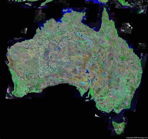 Australia Satellite Photo Satellite Image Australia Map Image