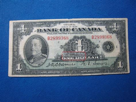 1935 Bank Of Canada One 1 Dollar Bank Note Circulated