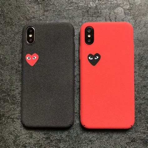 Red Love Heart Matte Phone Case For Iphone 7 8 Plus Ultra Thin Hard Pc