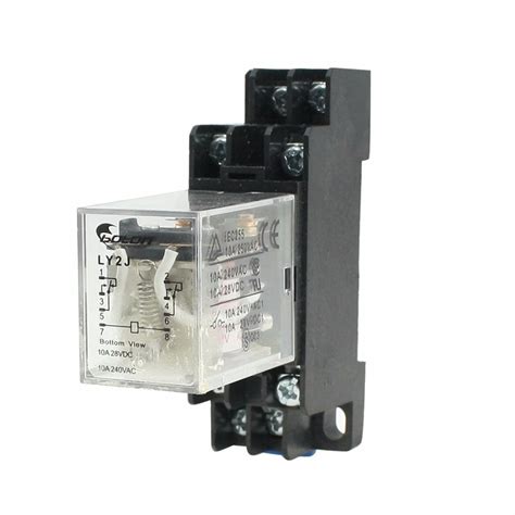 Dc 12v Coil Power Relay 10a Dpdt Ly2j With Ptf08a Socket Base In Relays
