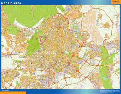 Mapa Madrid Area Tienda Mapas Posters Pared