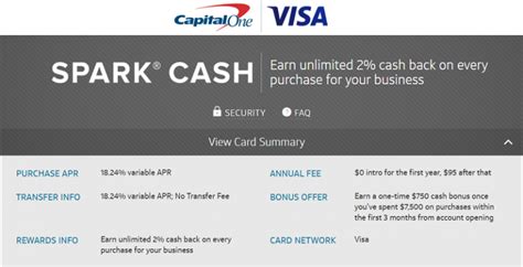 We did not find results for: Capital One Spark Cash Visa Card for Business $750 Bonus + 2% Cash Back On All Purchases + No ...