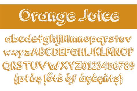 Orange Juice Font By Brittney Murphy Design Thehungryjpeg