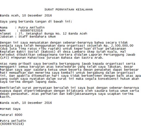 Contoh Surat Pernyataan Kesalahan Kerja Berita Jawa Barat Hari Ini