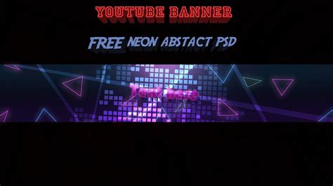 Free Youtube Banner Neon Abstract Psd Free Download Youtube