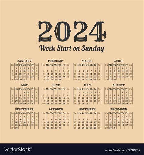 Sundays 2024 Calendar Ellen Hermine