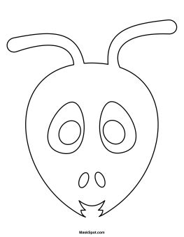 Coloring book ant for kid cartoon illustration vector. Printable Ant Mask