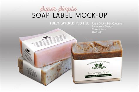 Printable Handmade Soap Label Template Soap Label Mock Up Horizontal