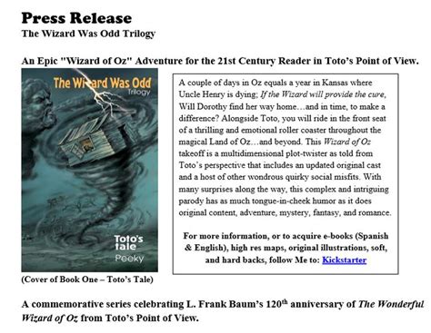 Press Release The Wizard Was Odd Trilogy An Epic Wizard Of Oz