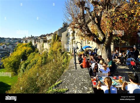 Switzerland Canton Of Fribourg Fribourg Belvedere Bar Stock Photo