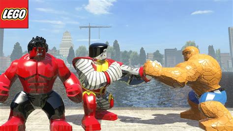 Thing Vs Colossus Vs Red Hulk Lego Marvel Super Heroes Game Youtube
