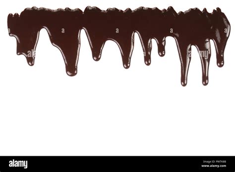 Melted Chocolate Dripping Isolated On White Background Stock Photo Alamy
