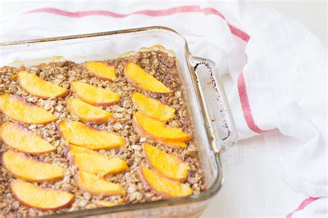 Baked Oatmeal With Peaches And Pecans Marisa Moore Nutrition
