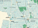 Hackney (London borough) retro map giclee print – Mike Hall Maps ...