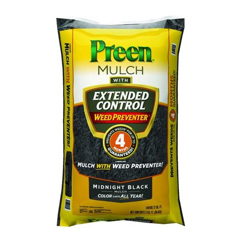 Preen 2 Cu Ft Black Mulch Plus Weed Control In The Bagged Mulch