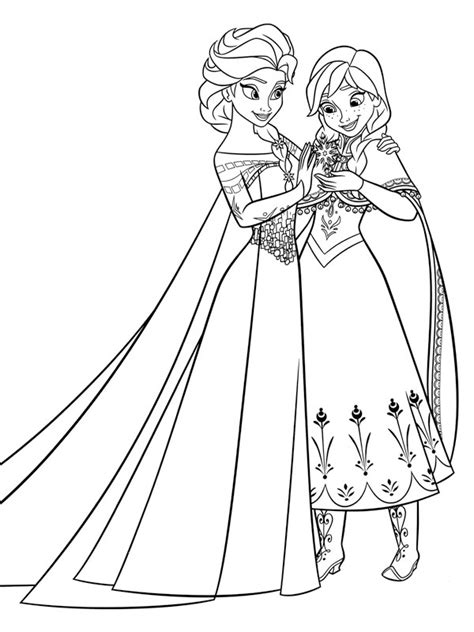 Dibujos Para Colorear Elsa Y Anna Dibujosparaimprimires