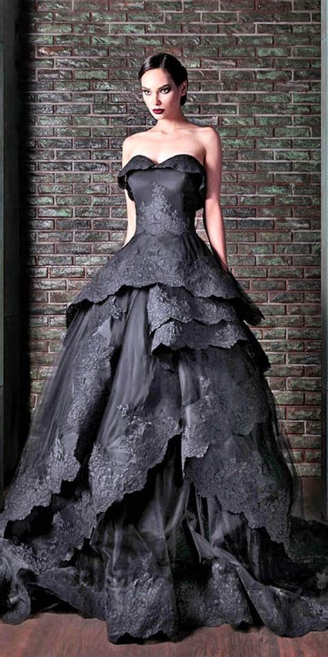 23 Romantic And Stylish Black Wedding Dresses Chicwedd