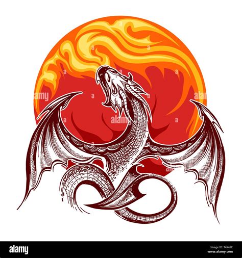 Chinese Dragon Fire Stock Vector Images Alamy