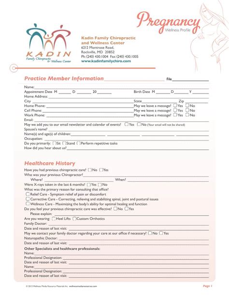 Wellness Media Intake Pregnancy Form Docslib