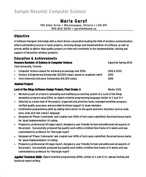 Download recent project topics & ideas for computer engineering in pdf & doc, for nd/hnd, undergraduate, masters & phd. FREE 8+ Sample Computer Science Resume Templates in MS ...