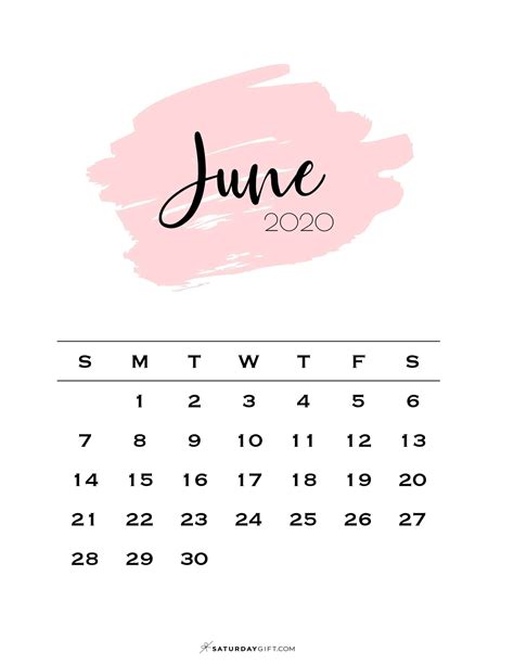 June 2023 Calendar 9 Cute And Free Printables Saturdayt Calendar