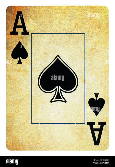 Ace Of Spades Vintage Playing Card Isolated On White Clipping Path