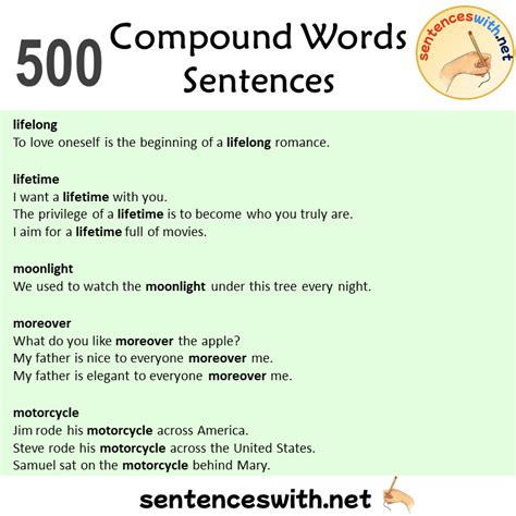 500 Compound Words Sentences Compound Nouns List And Examples