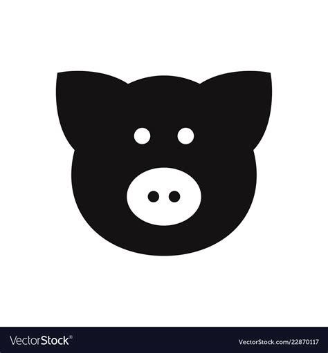 Pig Icon Porkanimal Symbol Flat Sign Isolated On Vector Image