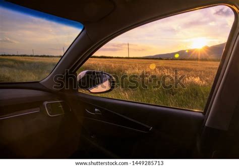 Car Window Colorful Sunset Background Stock Photo Edit Now 1449285713