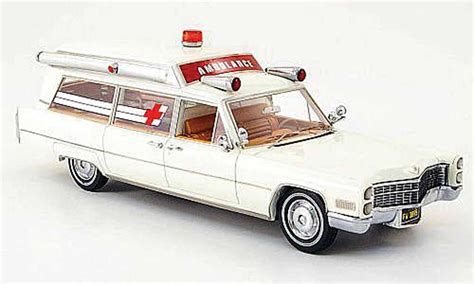 Diecast Model Cars Cadillac S And S 143 Neo Ambulance White 1966