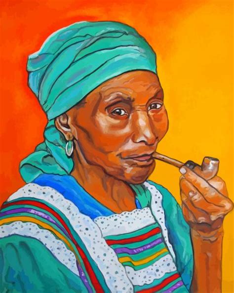 Woman Smoking Paint By Number Numpaint Paint By Numbers