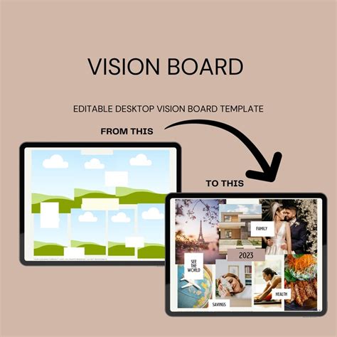 Vision Board Template Instant Download Digital Vision Board Template