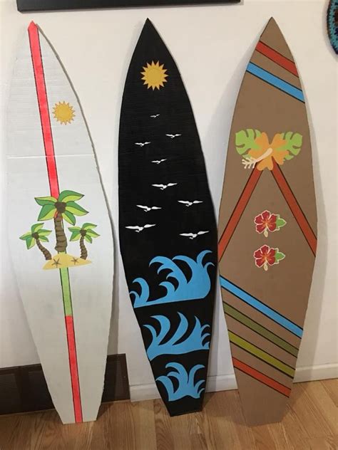 3 Surfboards I Made For My Luau Made Out Of Cardboard Hawaiian