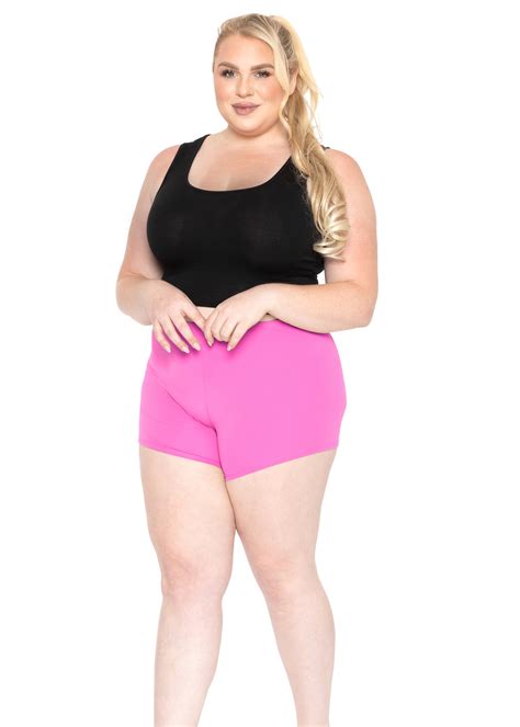 Stretch Is Comfort Womens Plus Size Nylon Stretch Booty Shorts
