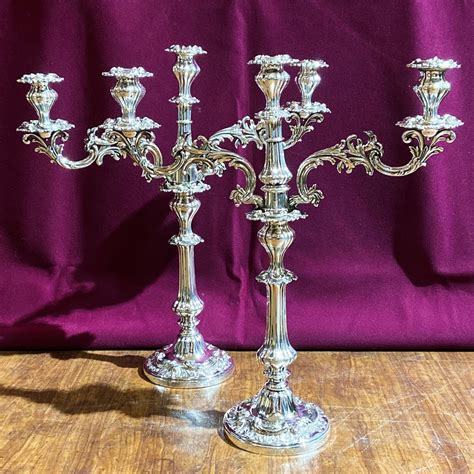 Pair Of Silver Plated Candelabra Antique Silver Plate Hemswell