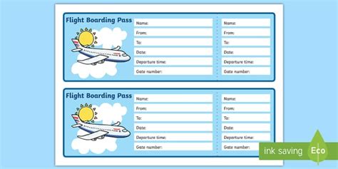 Editable Airline Boarding Pass Teacher Made