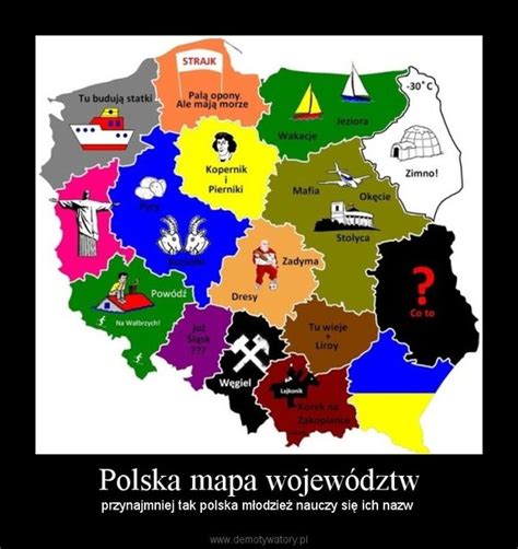 Polska mapa województw Demotywatory pl