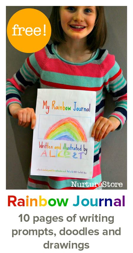 Rainbow Theme Free Printable Journal Pages For Kids Nurturestore
