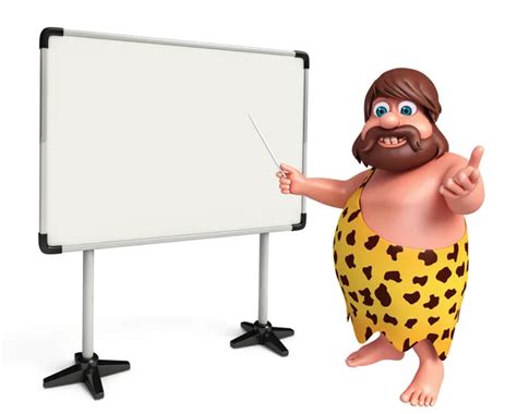 Cartoon Caveman With A White Board — Stock Photo © Visible3dscience