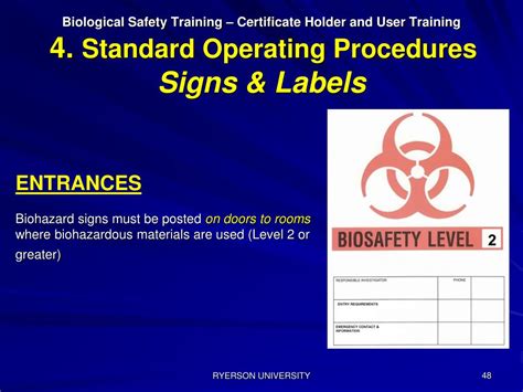 Biohazard Warning Labels Must Be Prominently Displayed On - PPT - 4. STANDARD OPERATING PROCEDURES PowerPoint Presentation, free