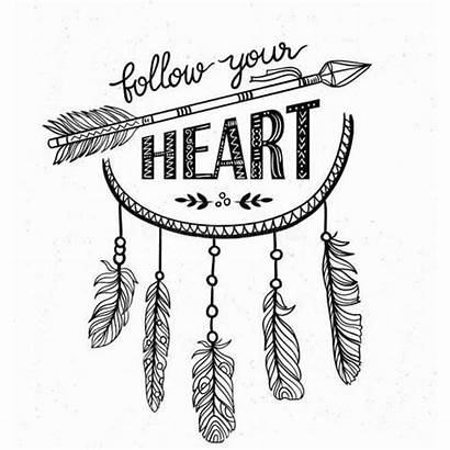 Boho Dreamcatcher Heart Follow Arrow Quote Template
