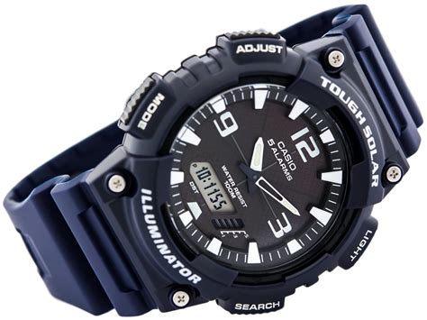 Elapsed time, split time, measuring unit: CASIO AQ-S810W 2A2V (zd044f) - SOLAR POWERED Blue | MENS ...