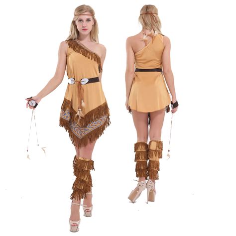 Ecowalson Carnival Indian Princess Halloween Costumes For Women Female Adult Pocahontas Cosplay