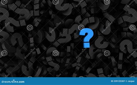 Single Blue Question Mark Standin Out From The Crowd Stock Illustration