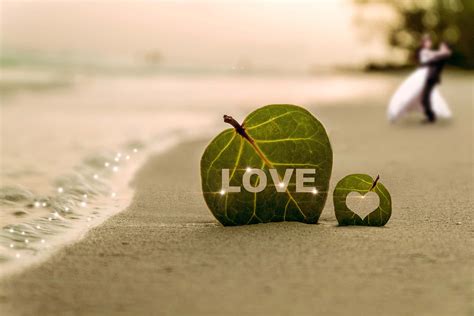 Download Love On The Beach At Sunset Wallpaper