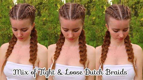 Mix Of Tight And Loose Dutch Braids To Own Hair 🌿 Easy Hairstyles For Long Hair Youtube