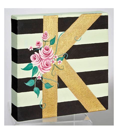 Make Your Own Canvas Art Try This Floral Monogram And Rose Canvas