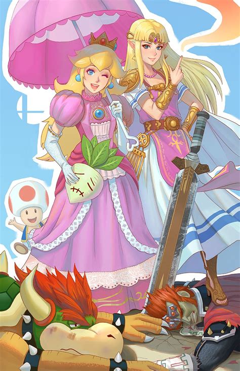 Princess Zelda Princess Peach Bowser Ganondorf And Toad The Legend