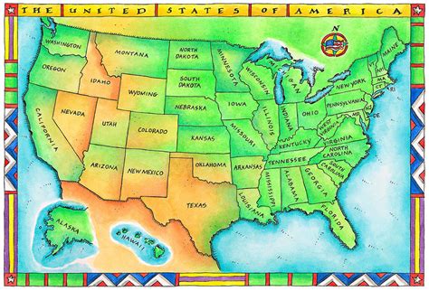 Map Of The Usa By Jennifer Thermes